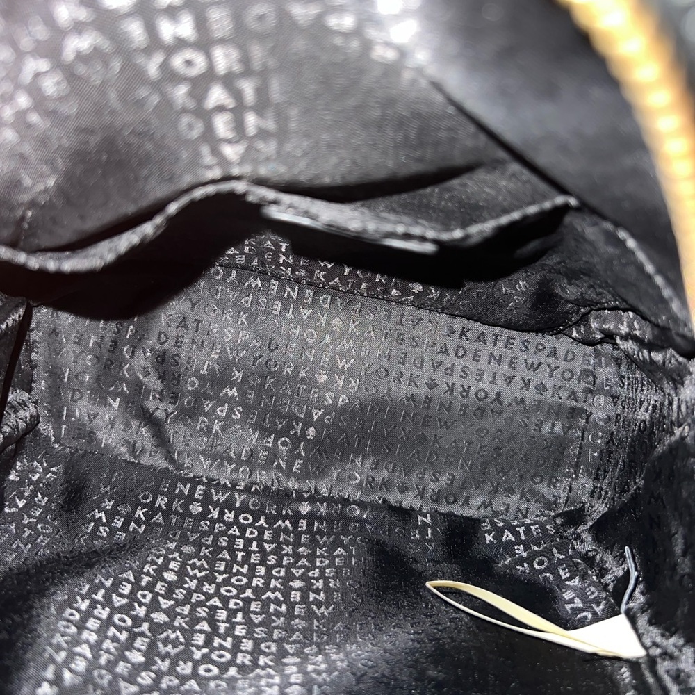 Kate Spade Black Backpack with Gold Accents NWOT - Picture 8 of 9
